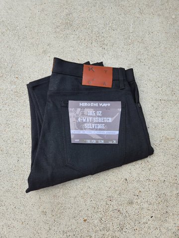 "The Pen" 10.5 oz Slim 4-Way Stretch Selvedge - Black