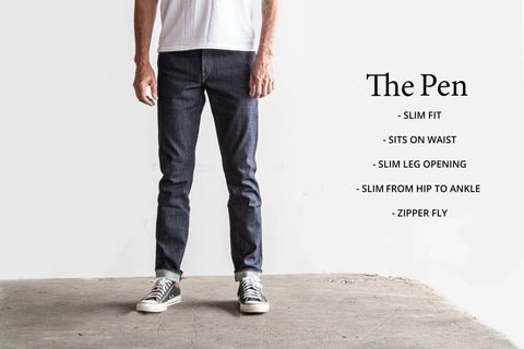 "The Pen" 10.5 oz Slim 4-Way Stretch Selvedge - Raw Beige